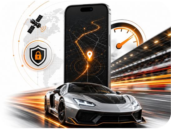 Smartphone GPS tracking a performance vehicle
